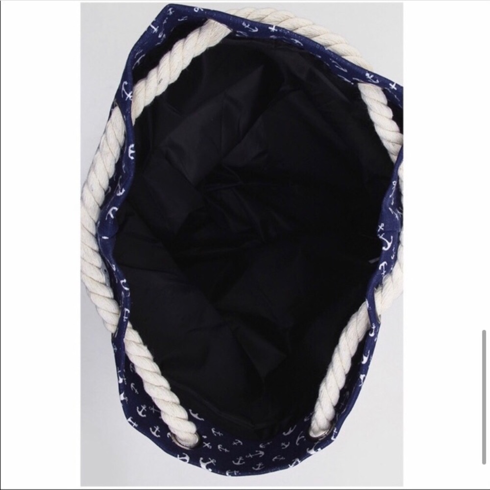 Nautical navy ivory tote bag - Picture 4 of 5
